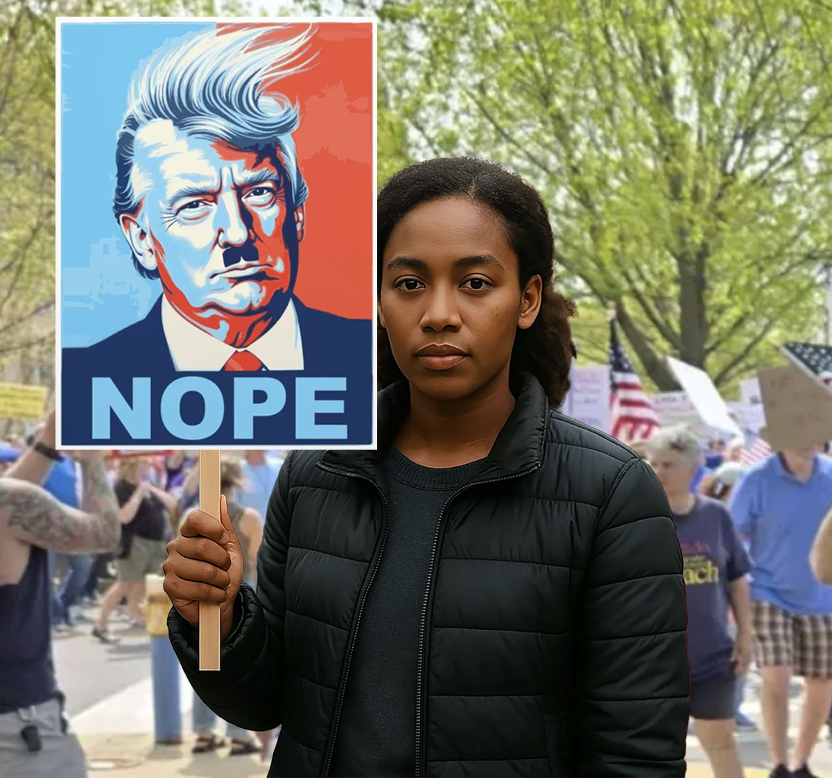 Anti Trump Resistance Nope To Fascism Protest Sign