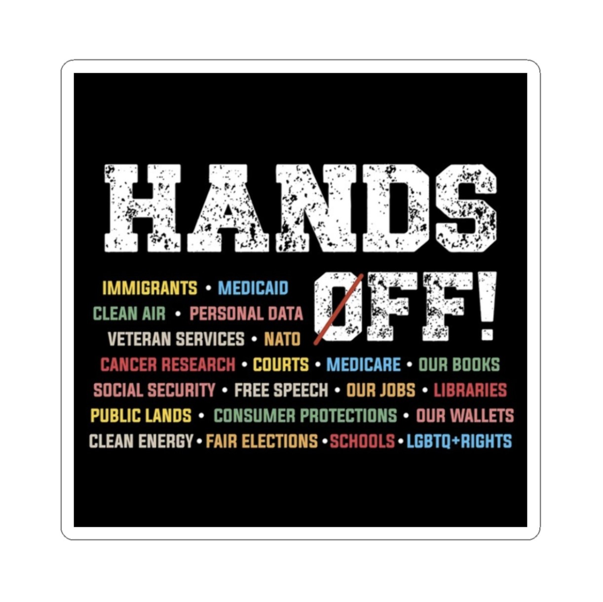 Hands Off Anti Trump Stickers