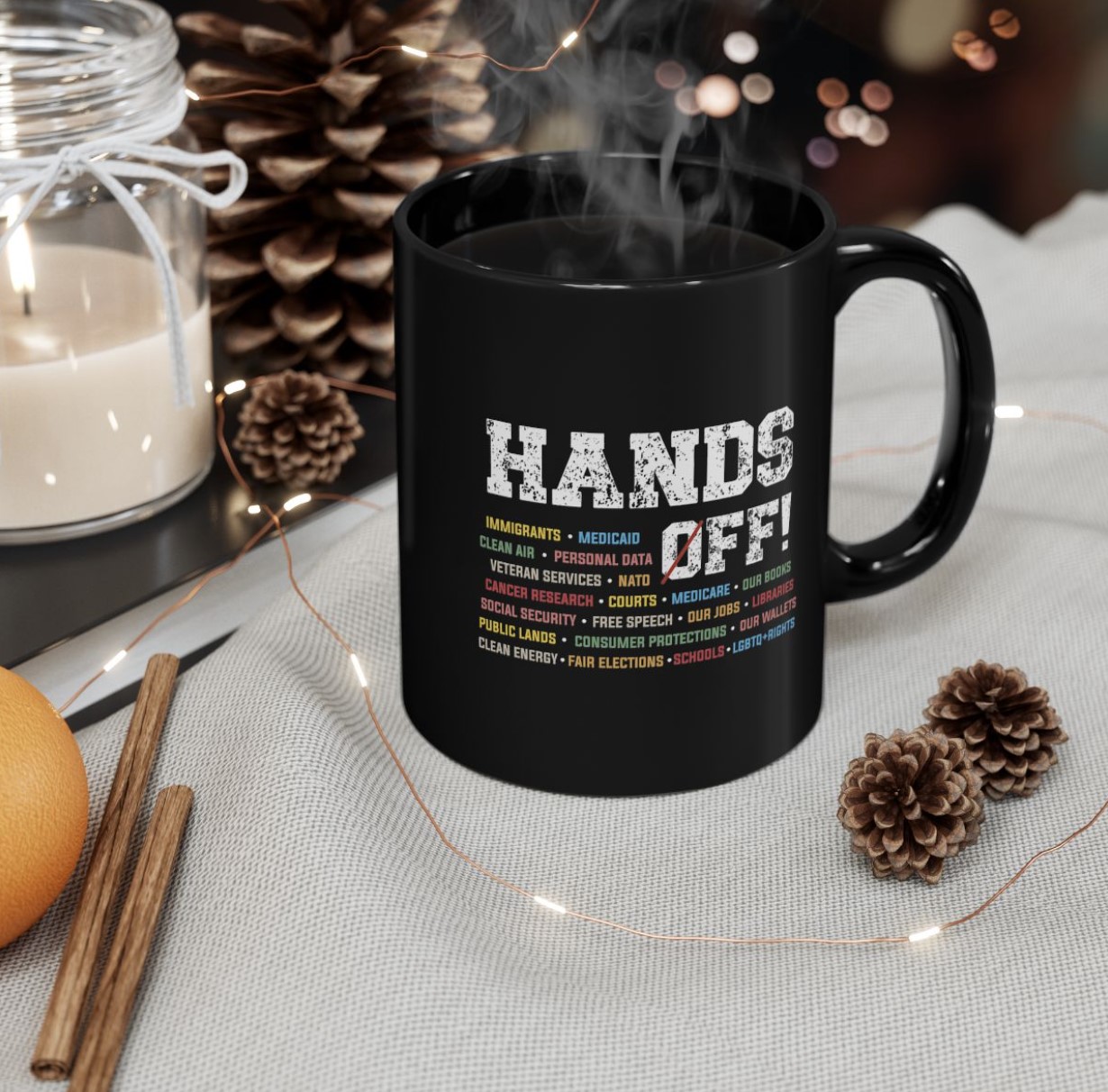 Hands Off Mug Anti Trump