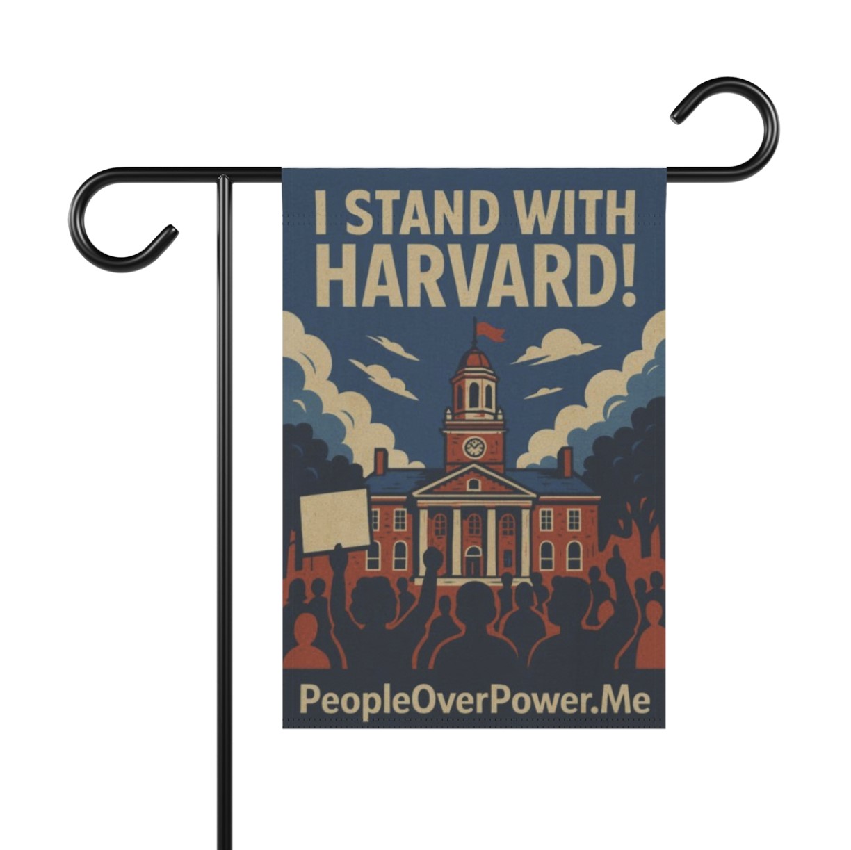 I Stand With Harvard Protest Rights Garden Banner