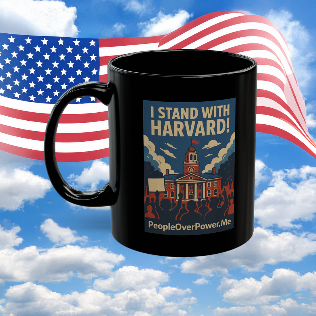 I Stand With Harvard Protest Rights Mug