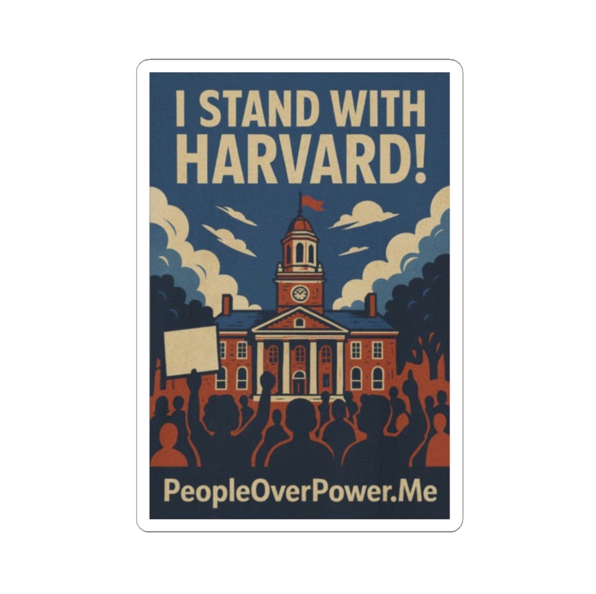 I Stand With Harvard Protest Rights Stickers
