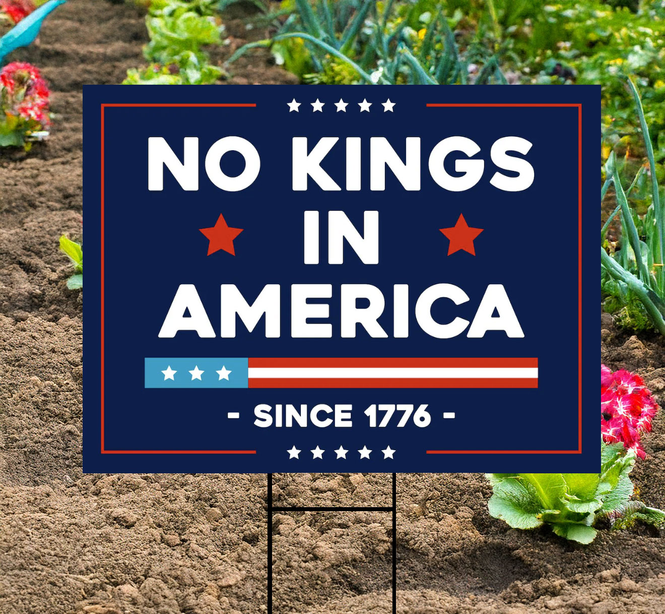 No Kings In America Resist Anti-Trump Yard Sign