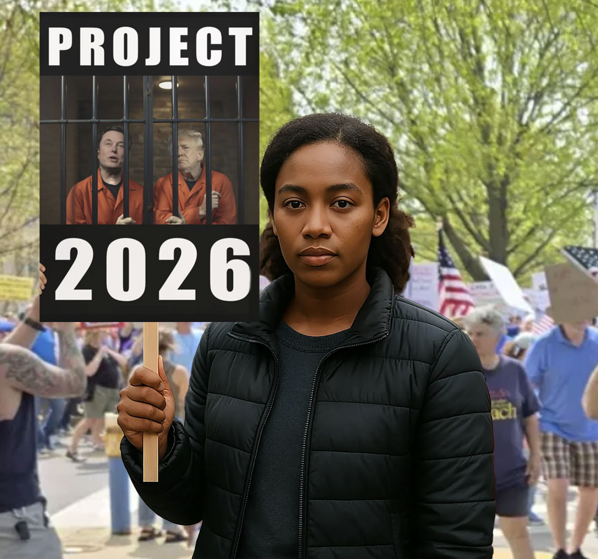Project 2026 Anti Trump Anti Elon Protest Sign