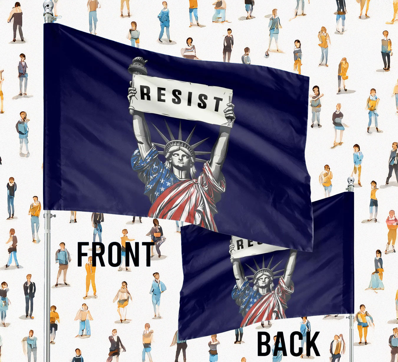 RESIST Flag Anti Trump Fascist Fascism Persist Insist Repeat