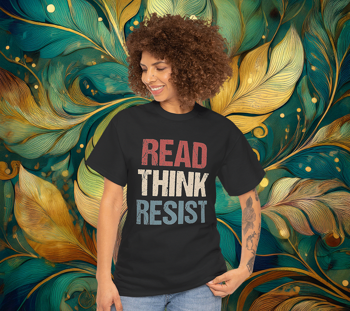 Read Think Resist Anti Trump Shirt