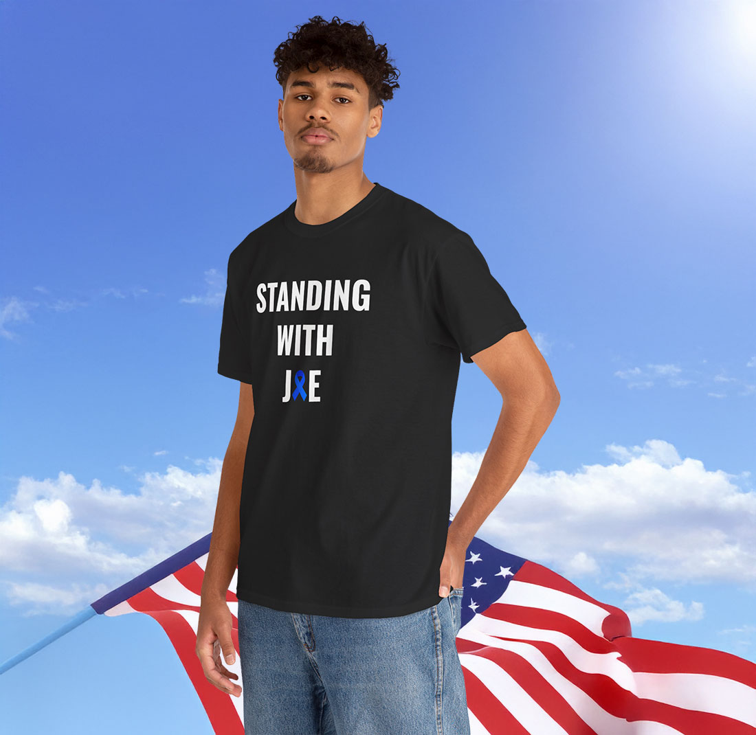 Standing With Joe Cancer Awareness Ribbon Shirt