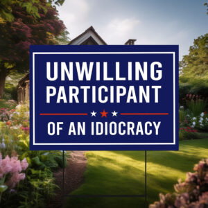 Unwilling Participant of an Idiocracy Yard Sign Anti Trump