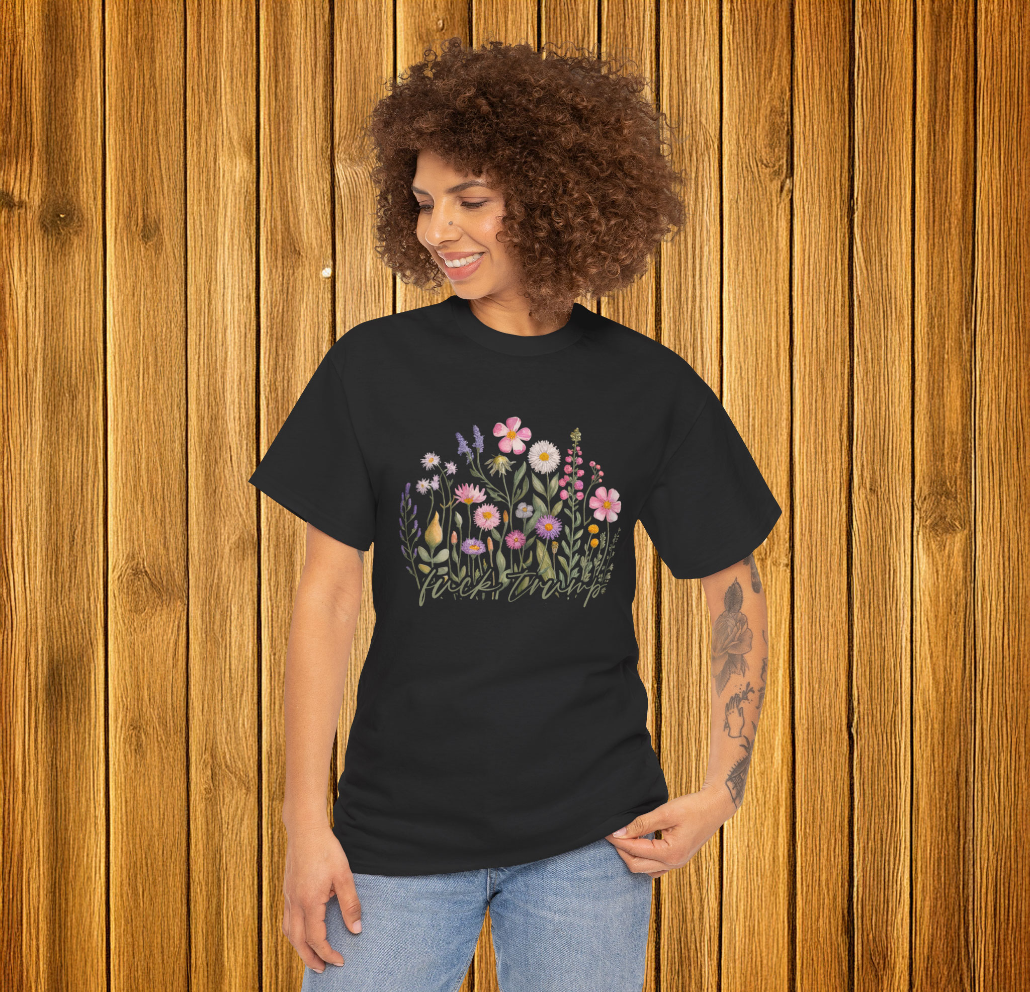 Watercolor Anti Trump Floral Shirt
