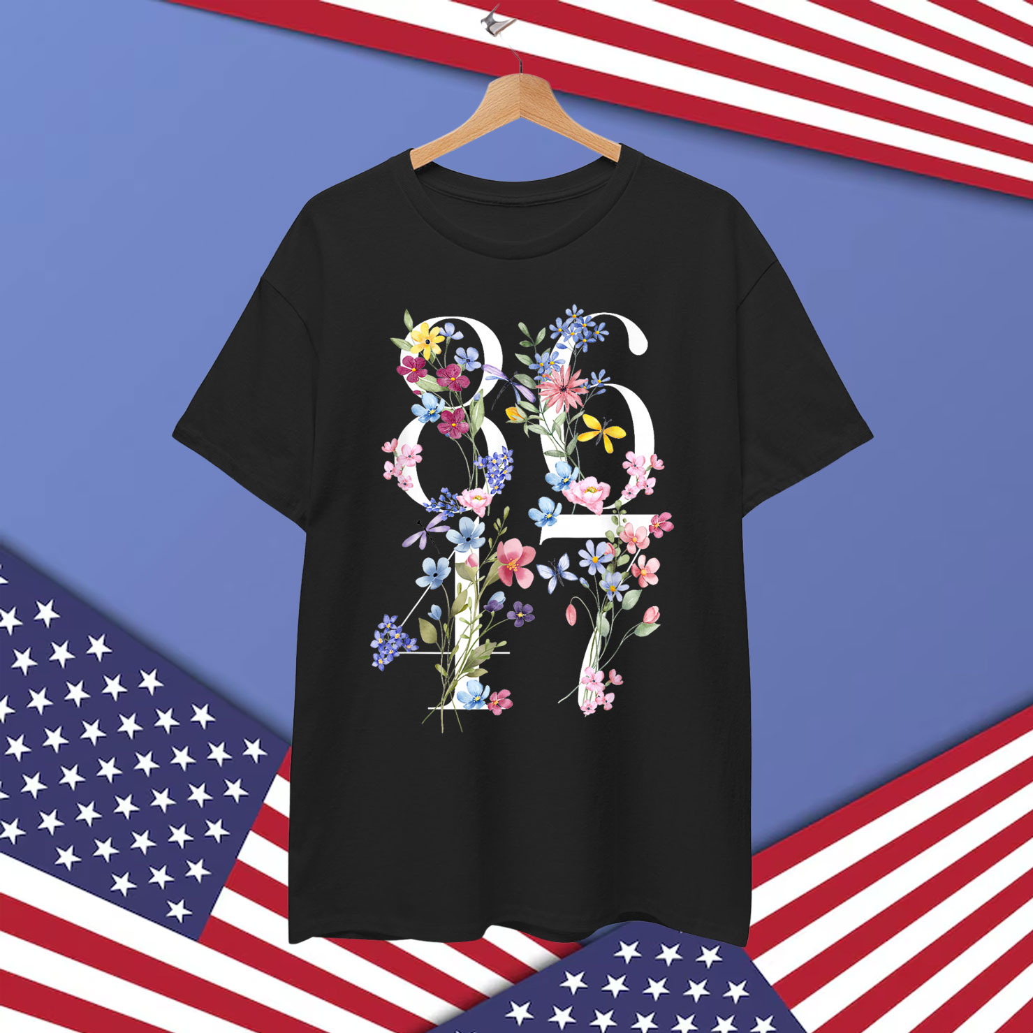 86 47 Floral Boho Style T-Shirt