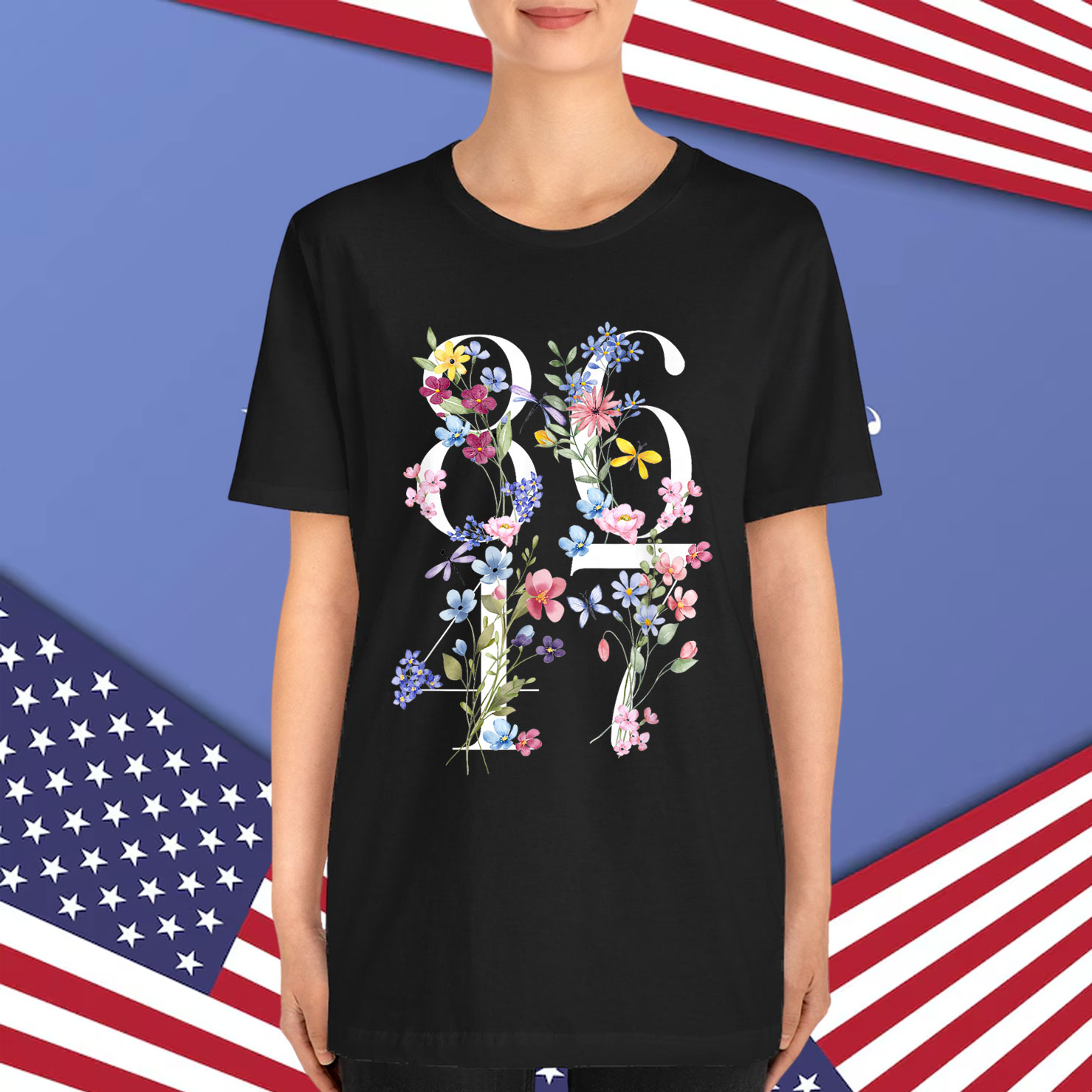 86 47 Floral Boho Style T-Shirt