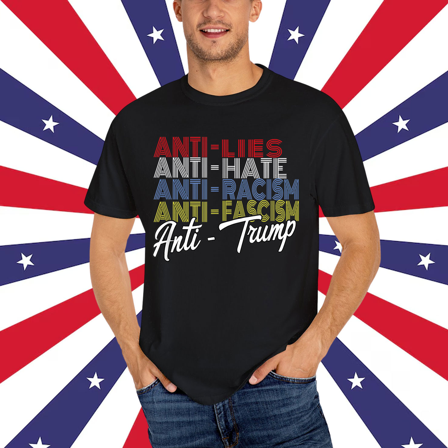 Anti Trump Hate Lies and Fascism Resist Vote Nov T-Shirt