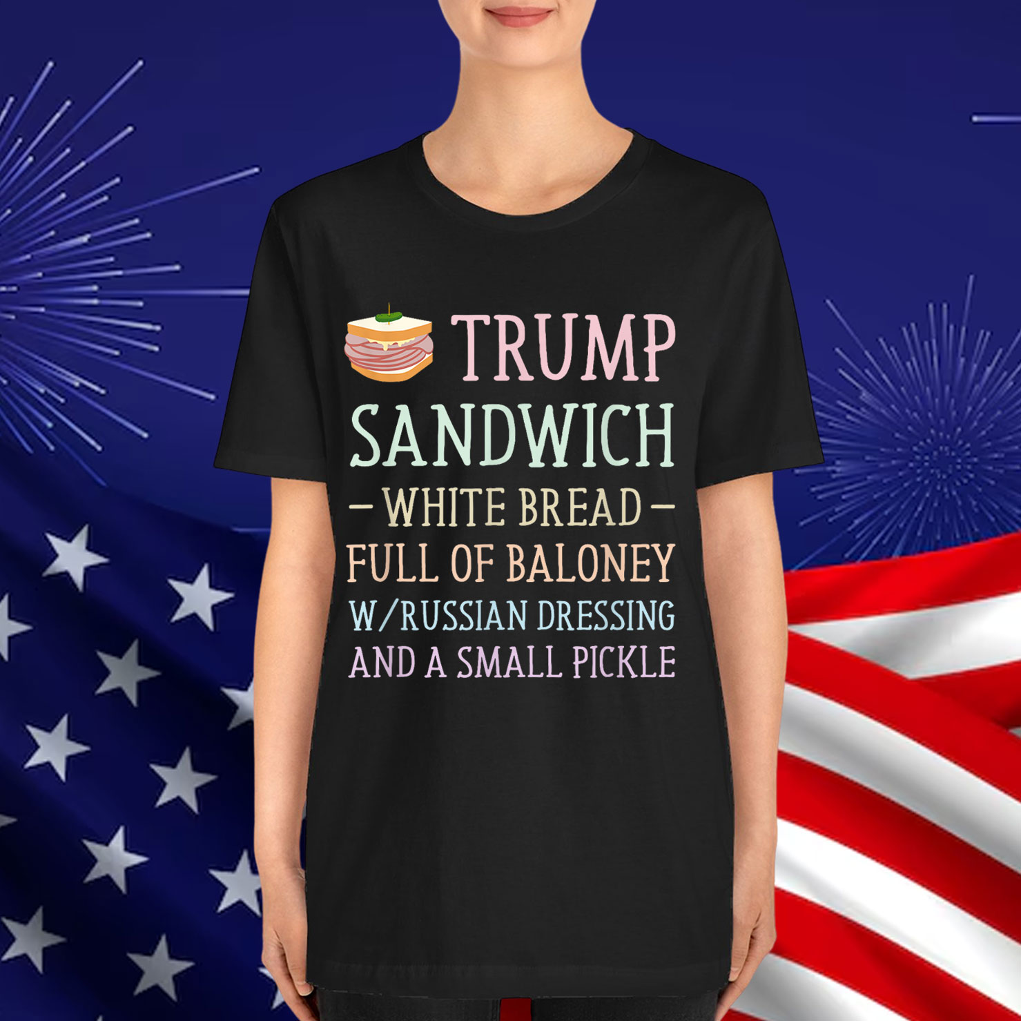 Anti Trump Sandwich Sign Funny T-Shirt