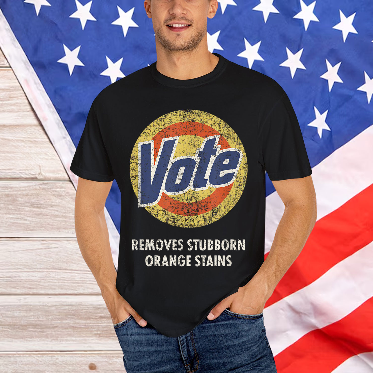 Anti-Trump Vote Laundry Detergent Funny Vintage T-Shirt