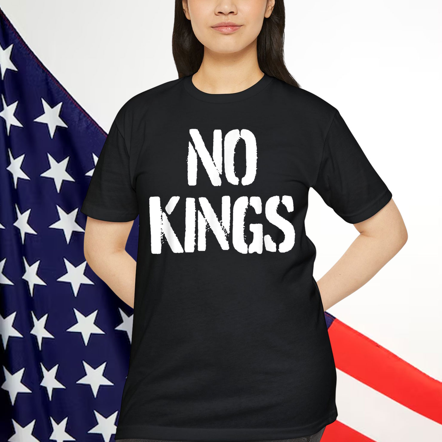 Black Modern King Letter Print T-Shirt