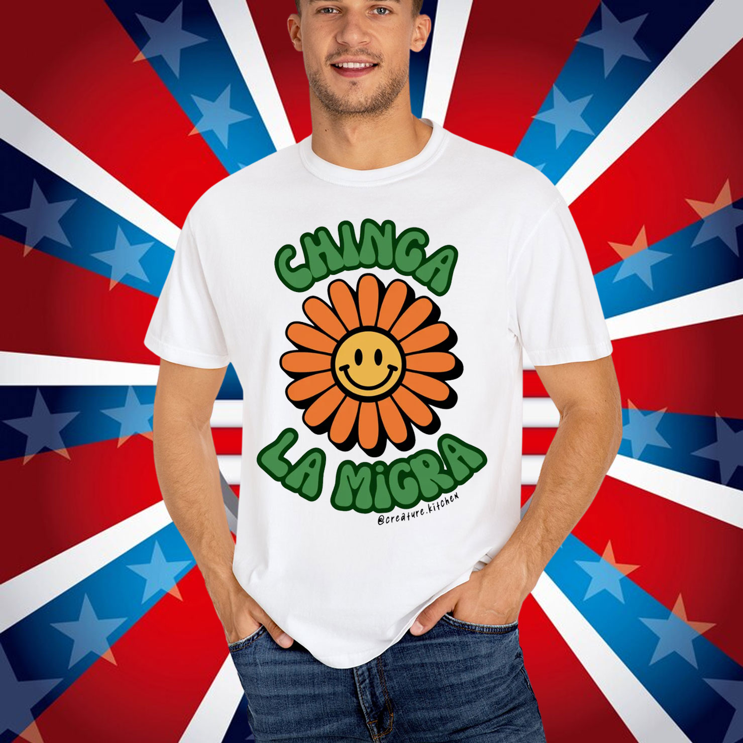 Chinga La Migra Die Cut Sticker Shirt