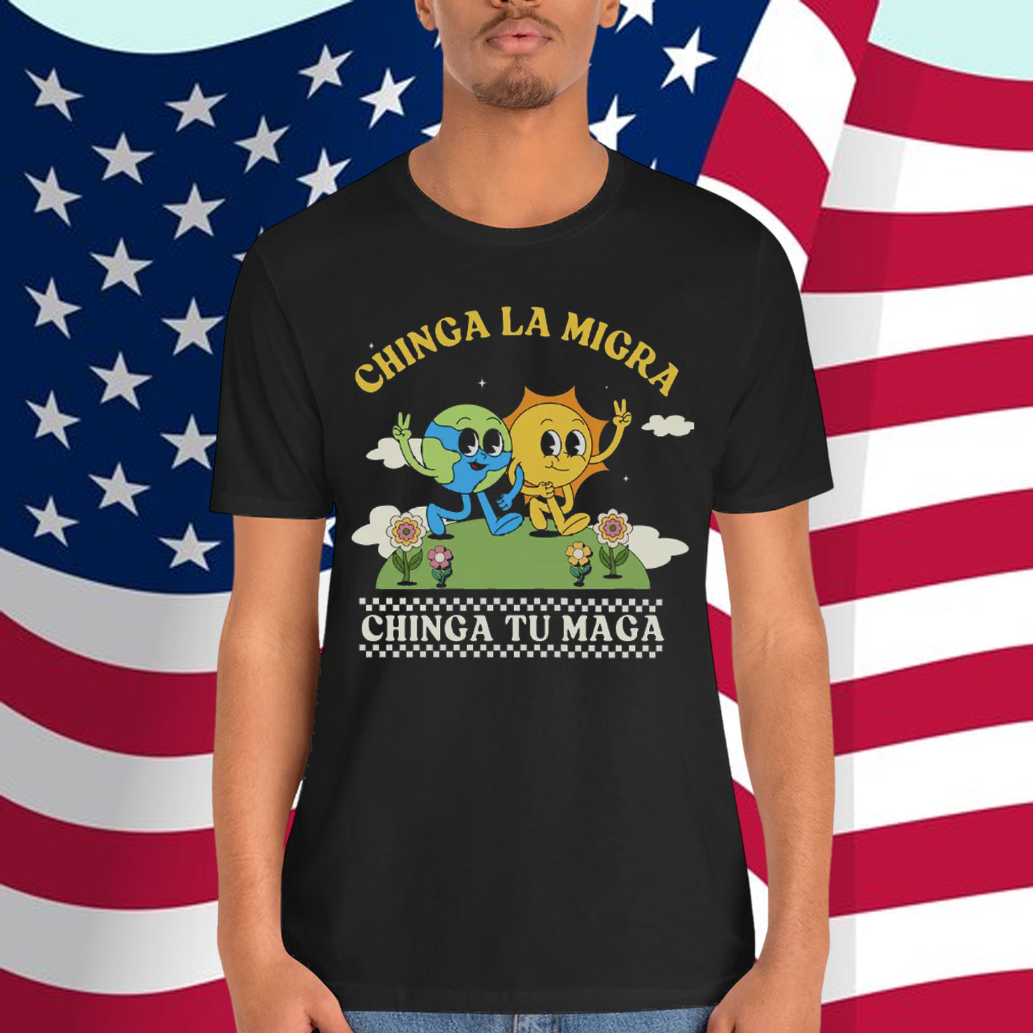 Chinga La Migra Groovy Retro Shirt