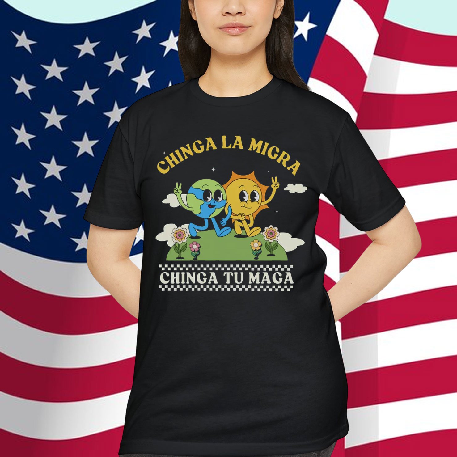 Chinga La Migra Groovy Retro Shirt