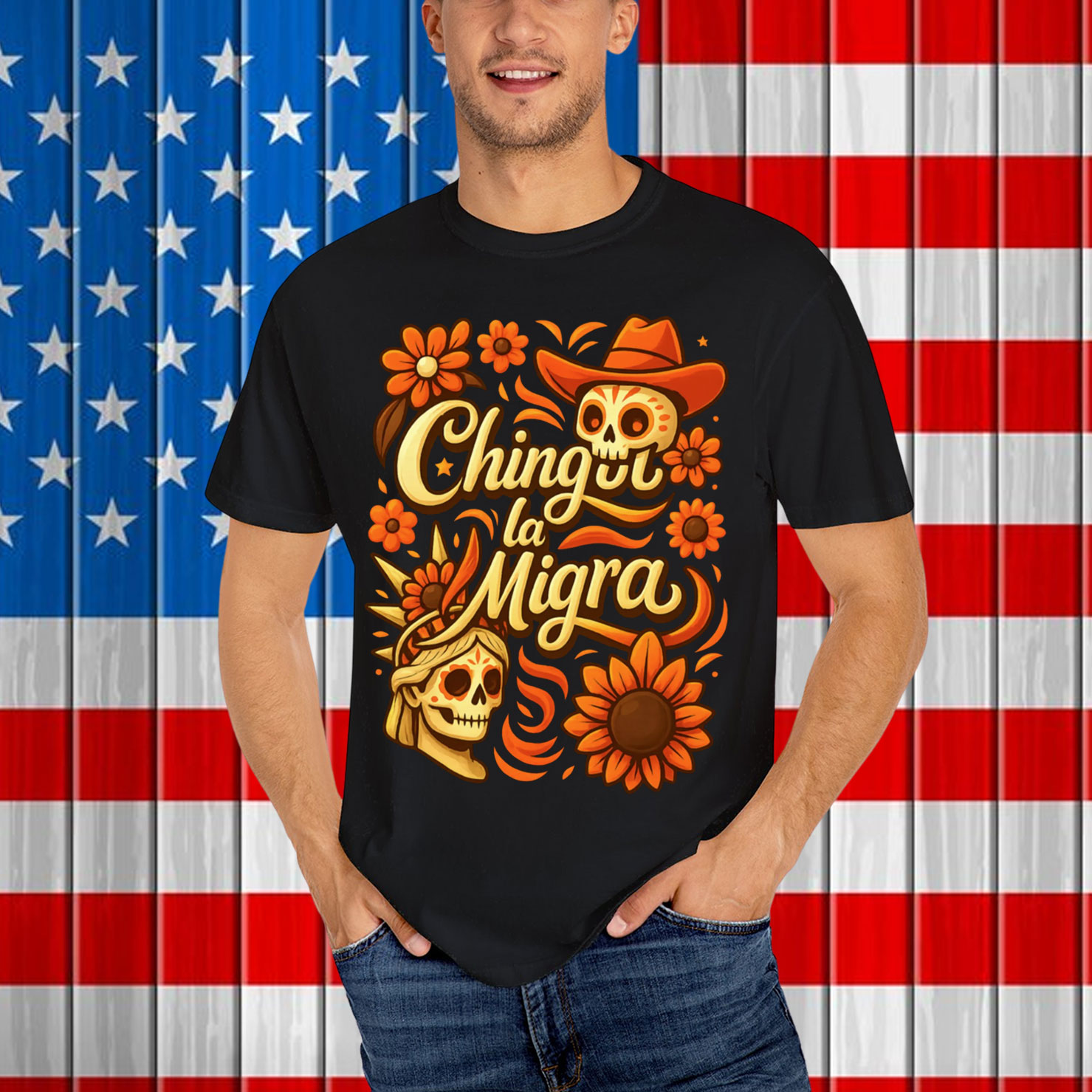 Chinga La Migra Liberal Protest Design Mexican Pride Shirt