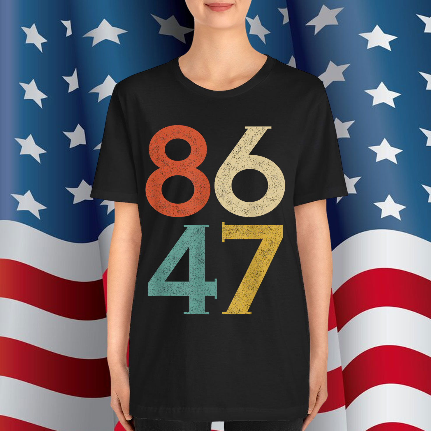 Classic Vintage 80s Style 86 47 Anti Trump T-Shirt