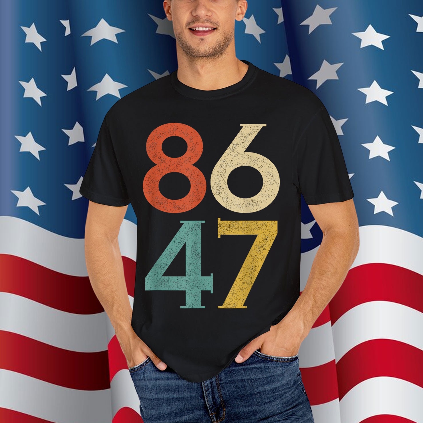 Classic Vintage 80s Style 86 47 Anti Trump T-Shirt