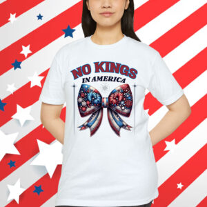 Coquette Bow No Kings In America Patriotic T-Shirt