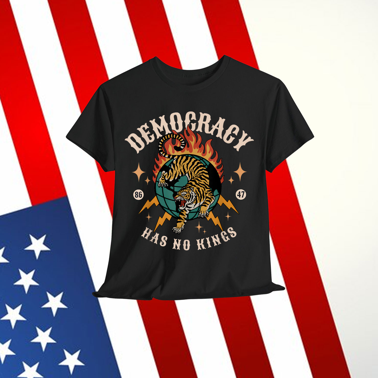 Democracy Has No King 8647 Anti Trump America Social Justice T-Shirt