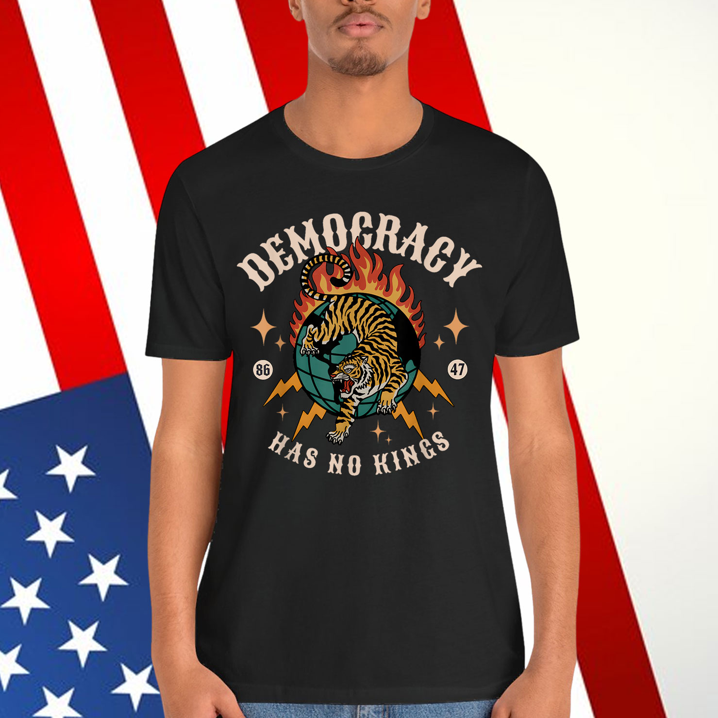 Democracy Has No King 8647 Anti Trump America Social Justice T-Shirt