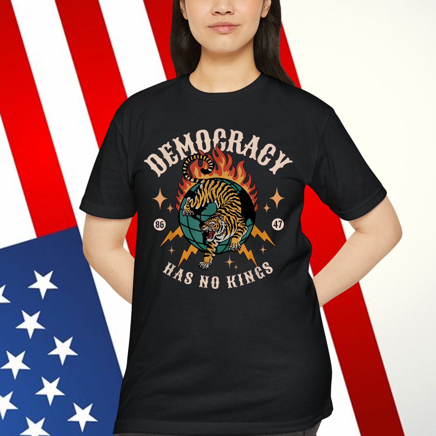 Democracy Has No King 8647 Anti Trump America Social Justice T-Shirt
