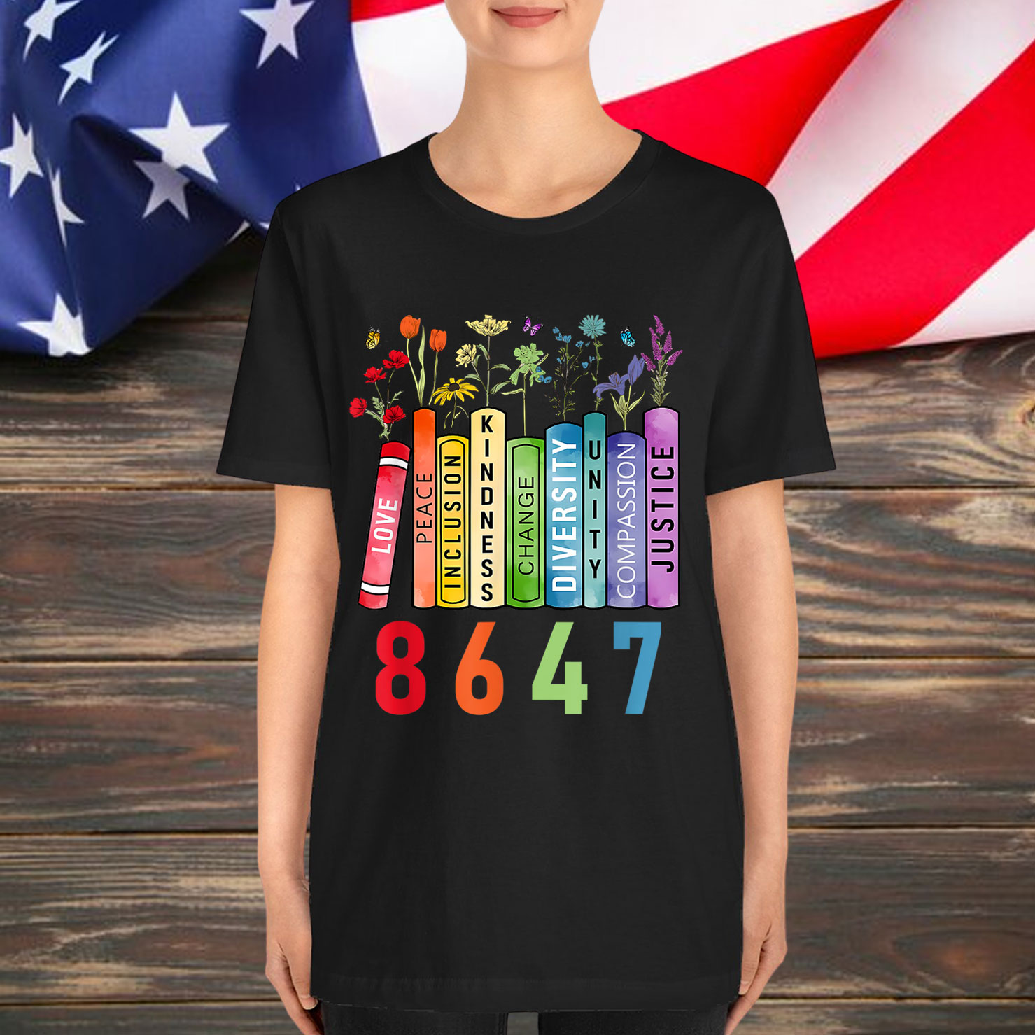 Equal Rights Book Flower Anti Trump Feminist T-Shirt