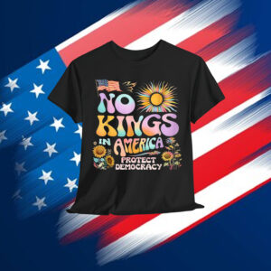 Floral 70s Women No King Democracy In American Retro T-Shirt