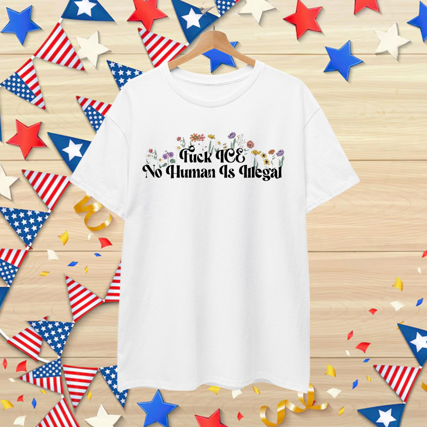 Floral Fuck Ice Anti Trump Shirt
