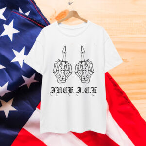 Fuck Ice Skeleton Middle Finger Shirt