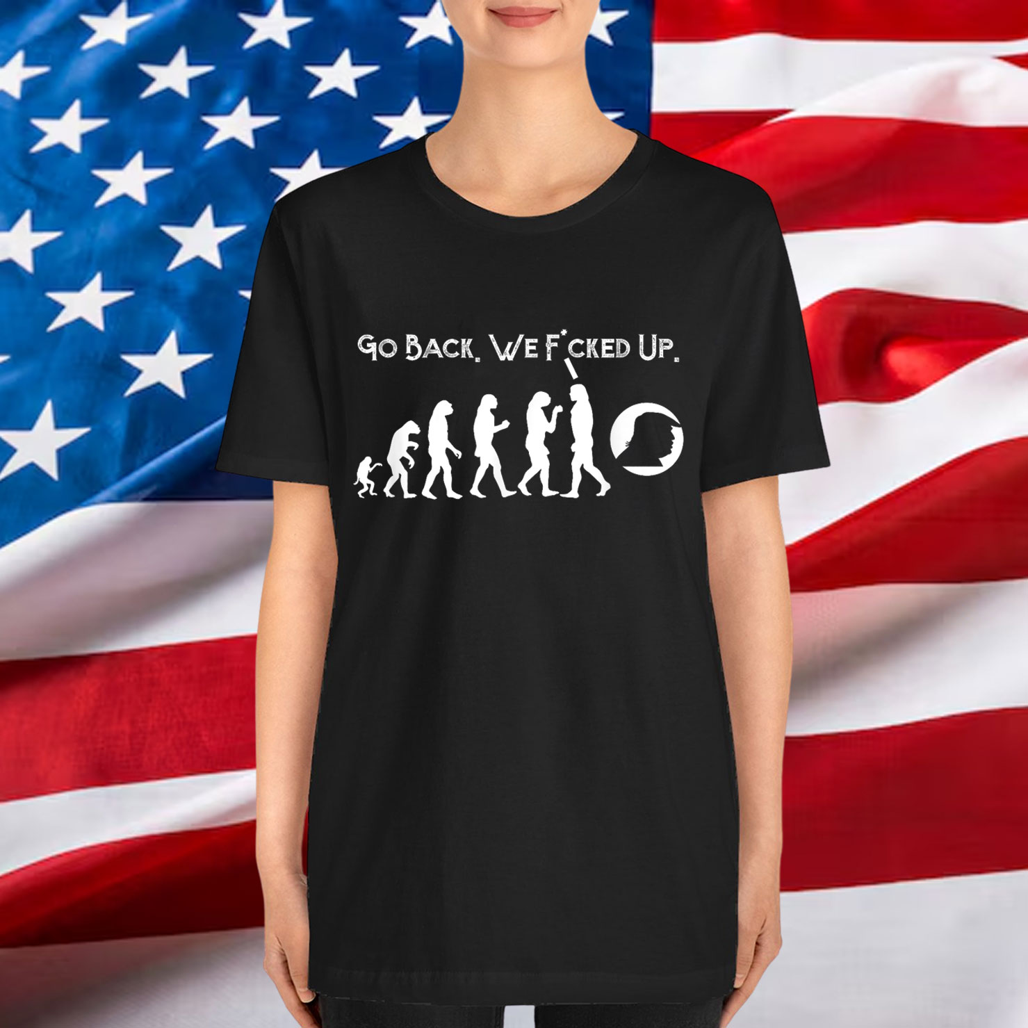 Funny Anti Trump Go Back Trump Evolution T-Shirt