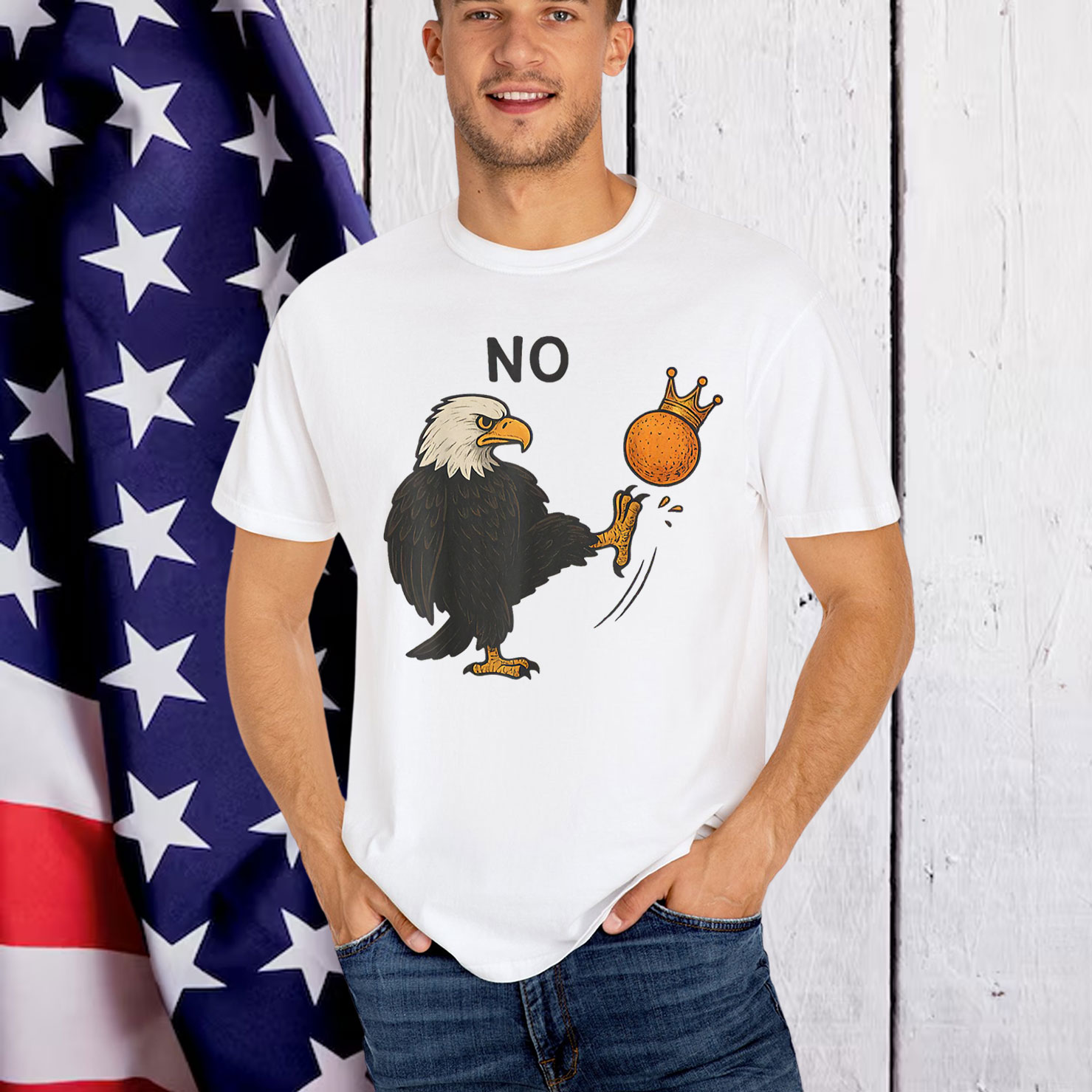 Funny No Kings In America Men T-Shirt