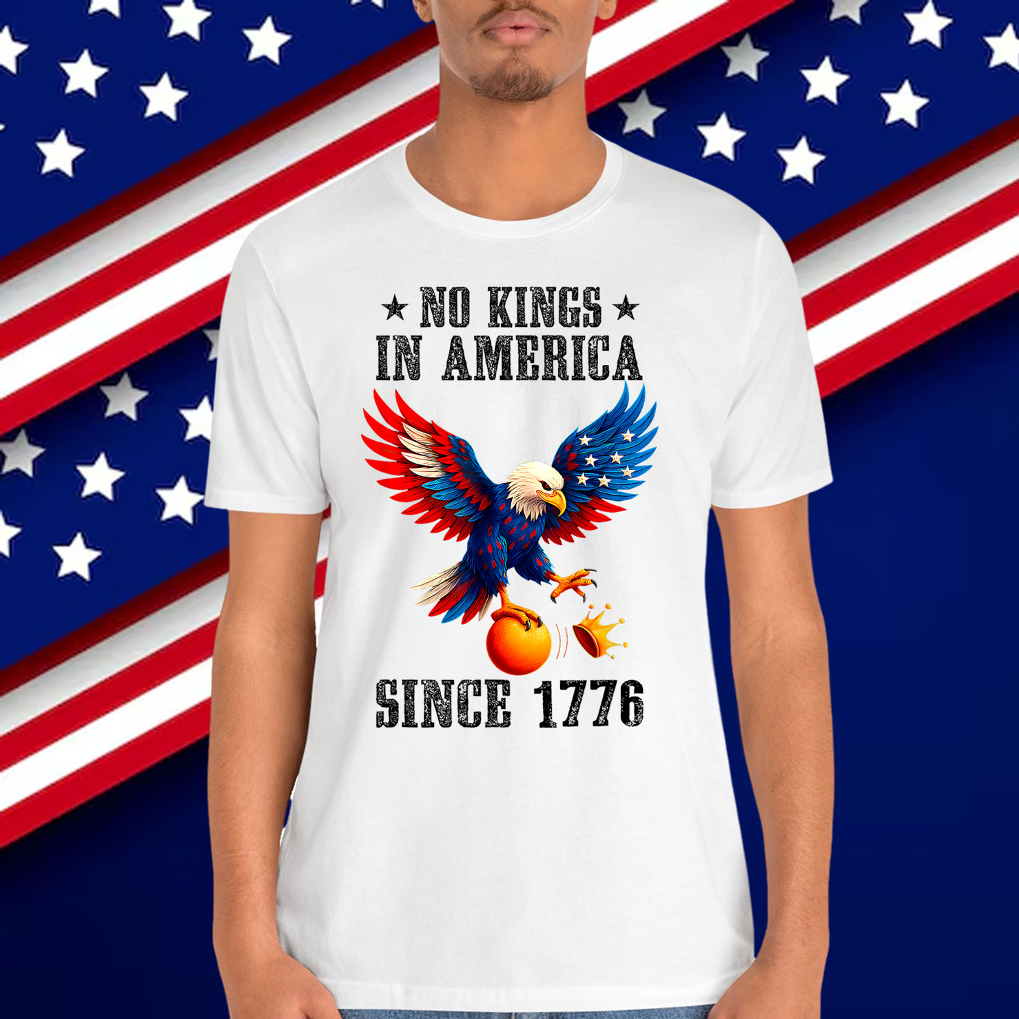 Funny No Kings Since 1776 Bald Eagle 4th Of July T-Shirt