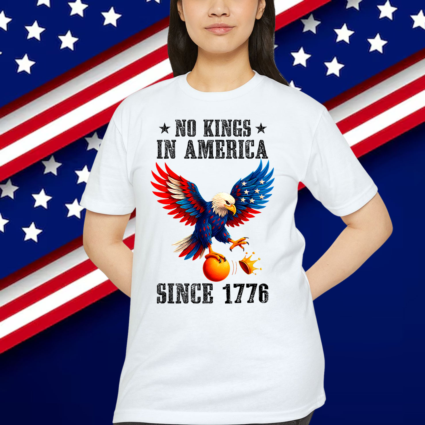 Funny No Kings Since 1776 Bald Eagle 4th Of July T-Shirt