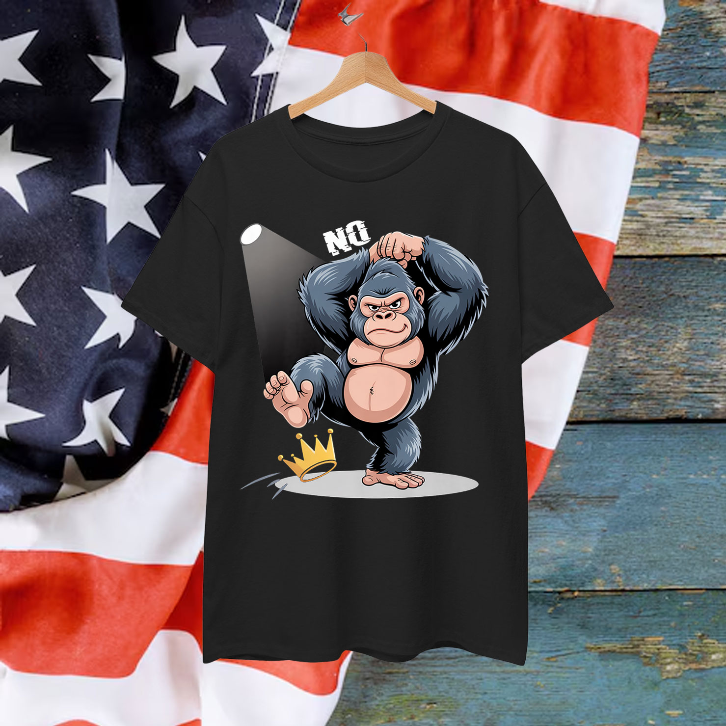 Gorrilla Funny No Kings In America T-Shirt