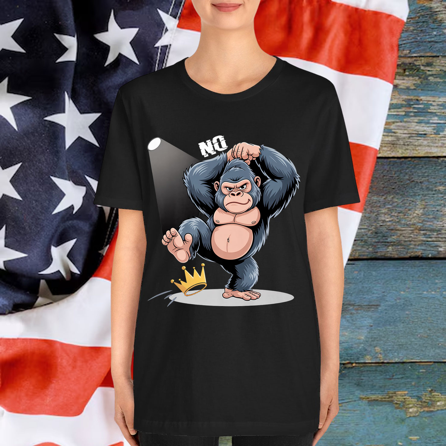 Gorrilla Funny No Kings In America T-Shirt