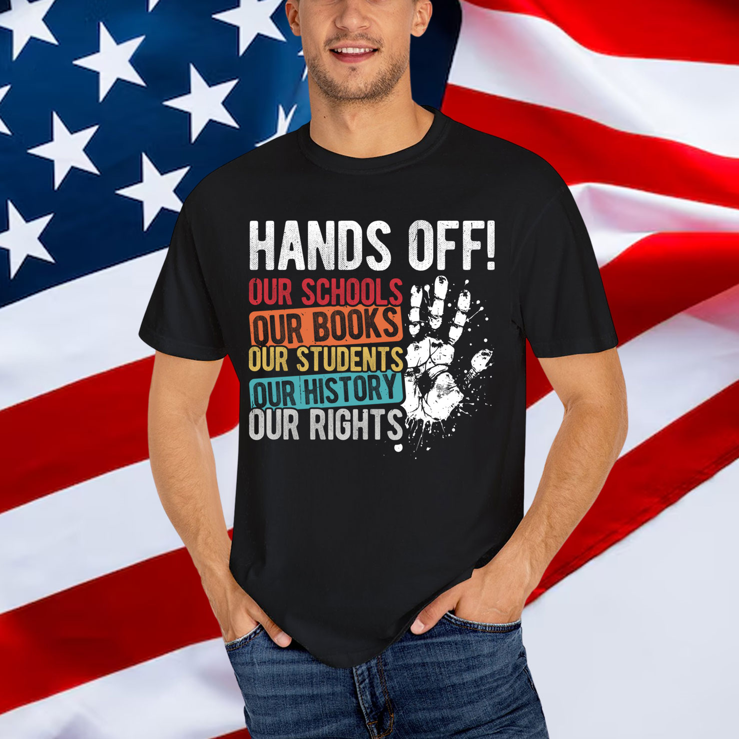 HANDS OFF OUR SCHOOLS BOOKS STUDENTS RIGHTS T-Shirt