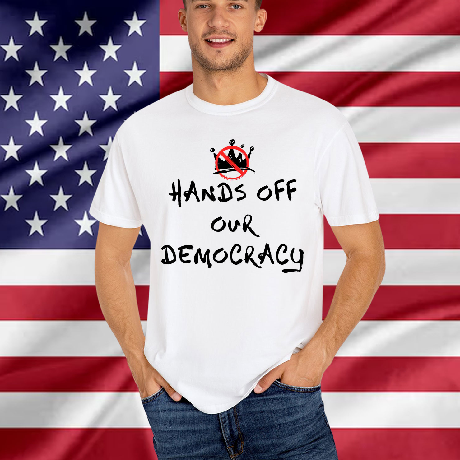 Hands Off Our Democracy No Kings in America T-Shirt