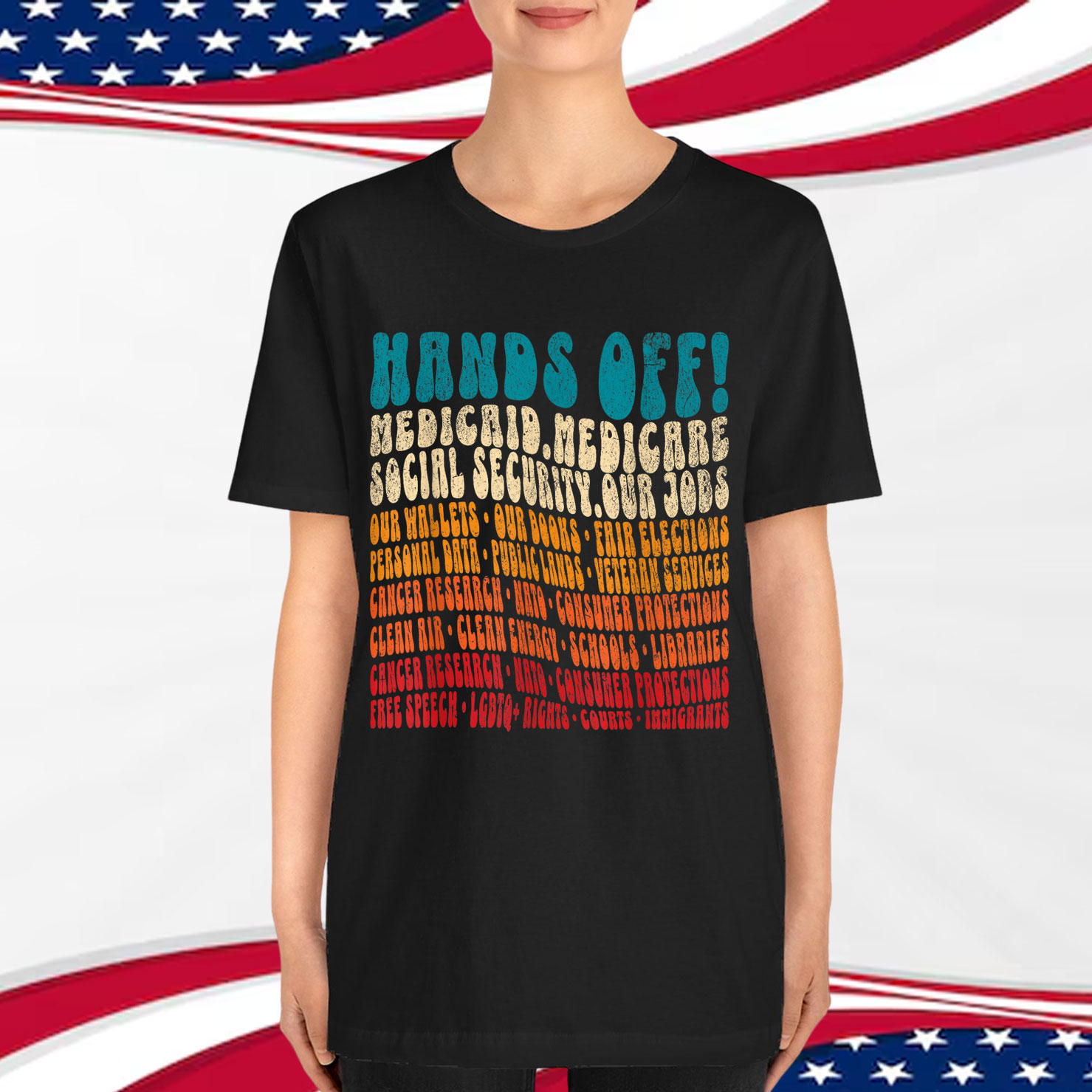 Hands Off Protest Fight Resist Protect Men T-Shirt