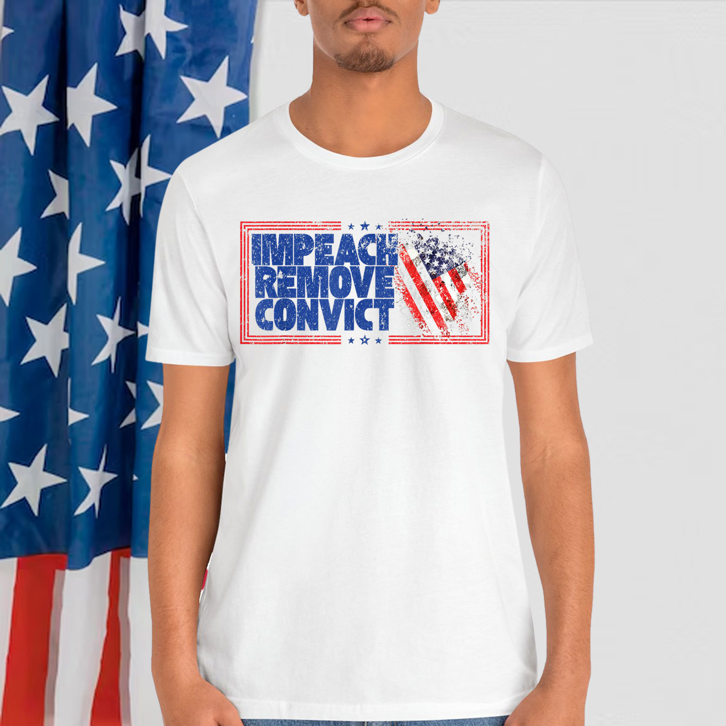 IMPEACH REMOVE CONVICT NO KINGS IN AMERICA VINTAGE T-Shirt