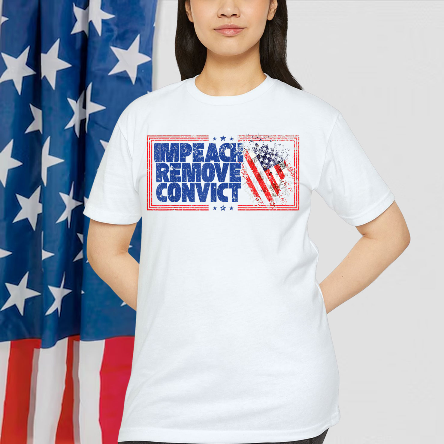 IMPEACH REMOVE CONVICT NO KINGS IN AMERICA VINTAGE T-Shirt