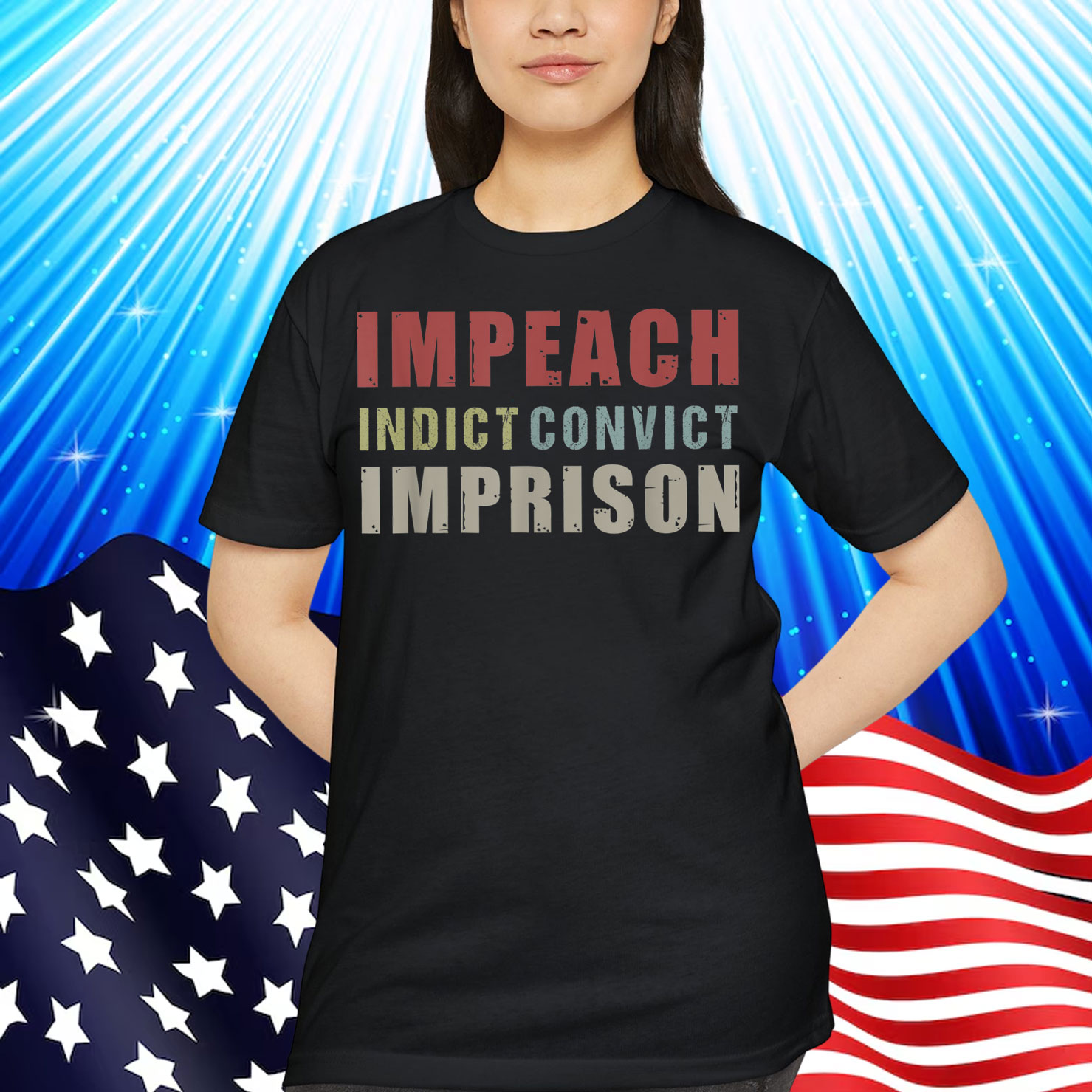 Impeach Indict Convict Imprison Anti Trump T-Shirt