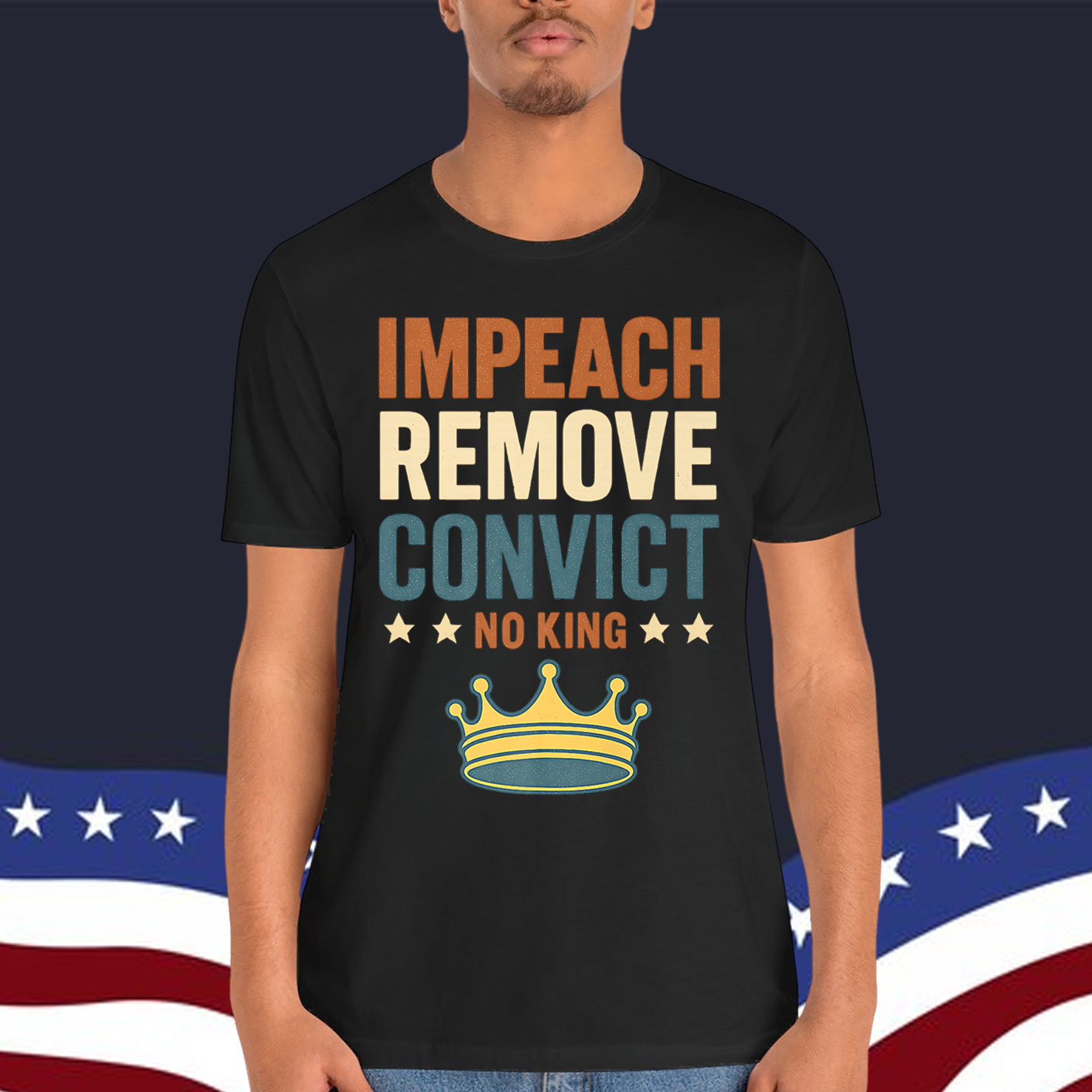Impeach Remove Convict No Kings Since 1776 Vintage T-Shirt