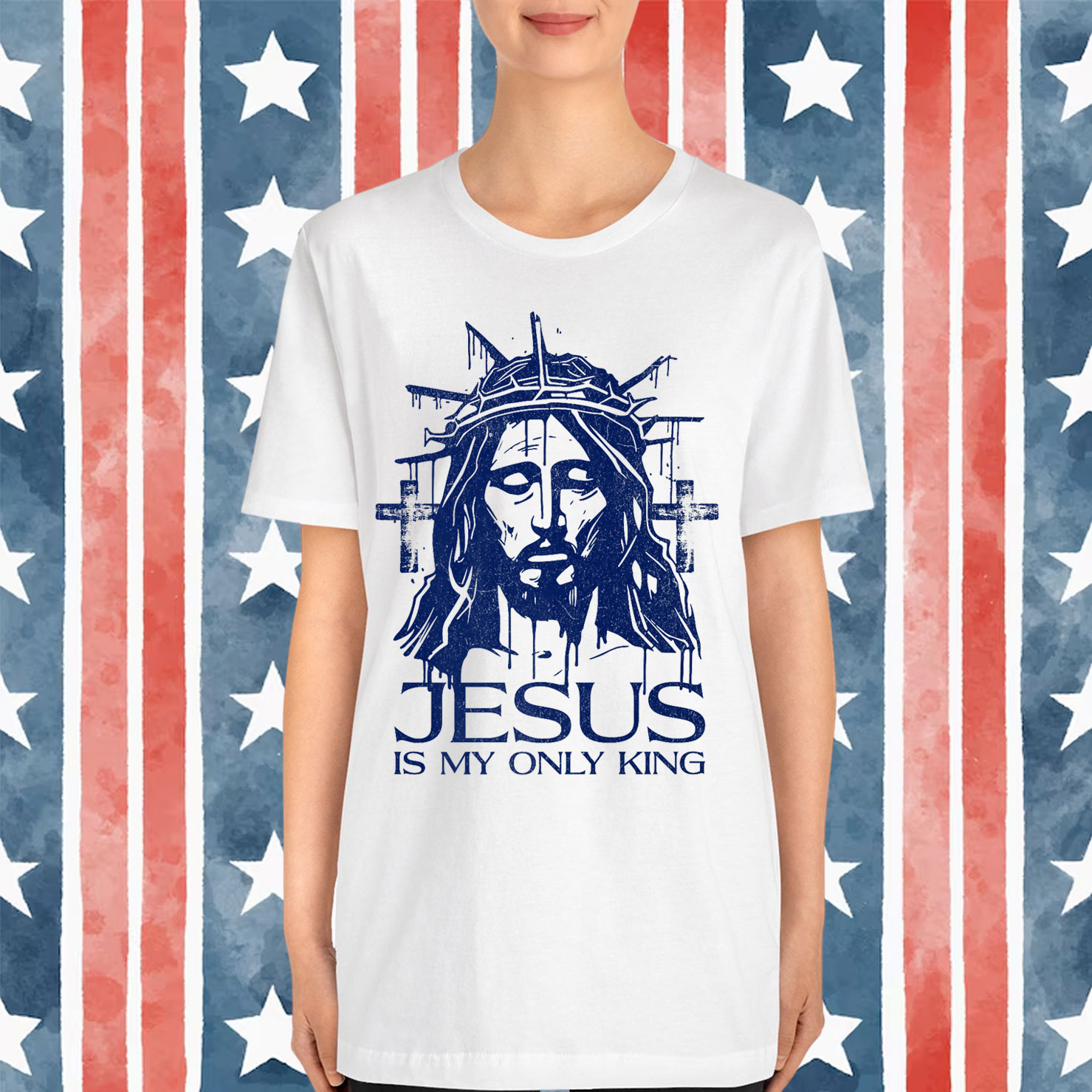 Jesus Is My Only King No Kings in America 1776 Bold Faith T-Shirt