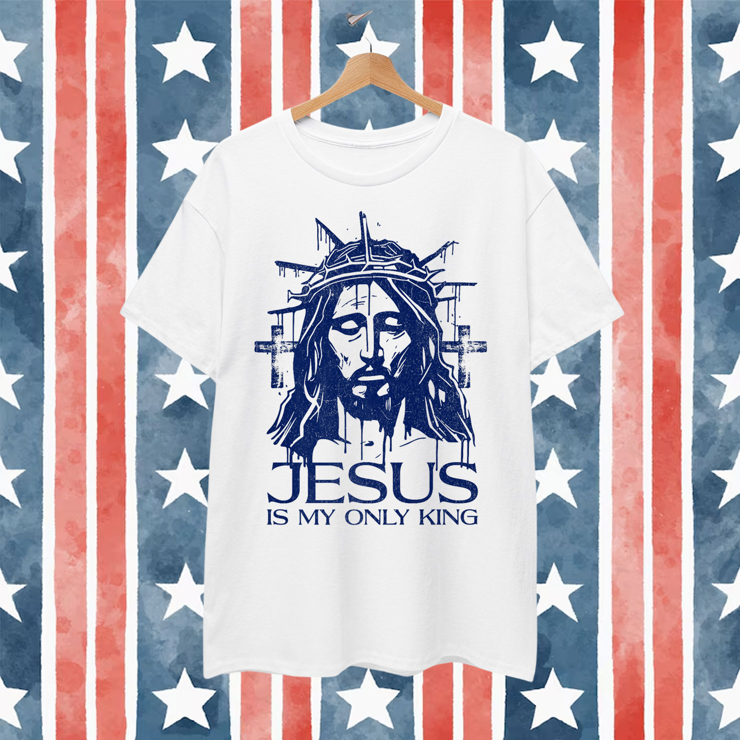 Jesus Is My Only King No Kings in America 1776 Bold Faith T-Shirt