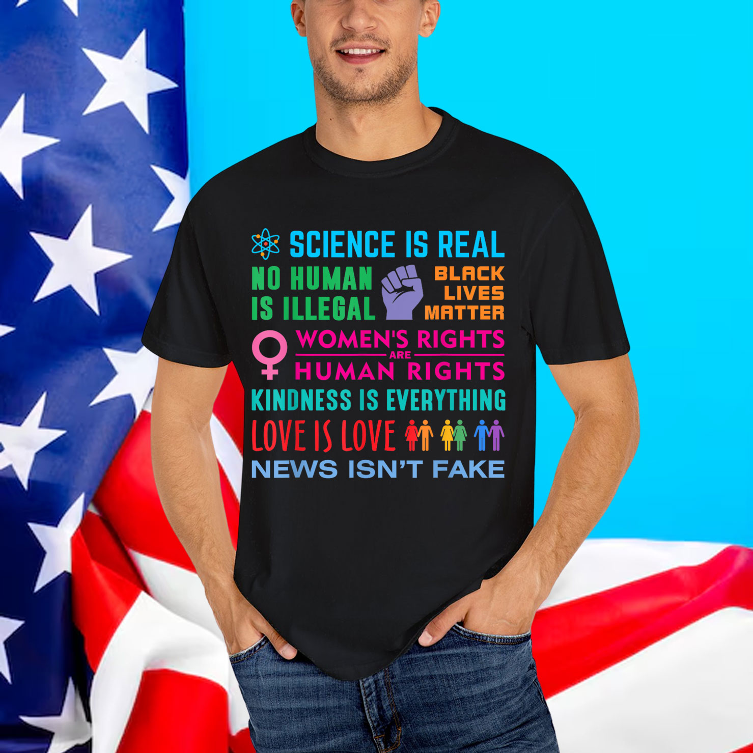 Kindness Is Everything Black Lives Matter Science Is Real T-Shirt