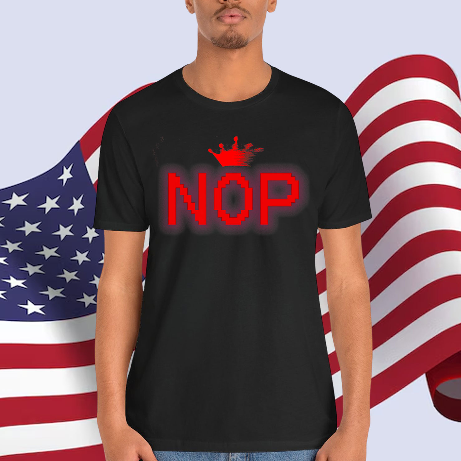Mens No Kings Protest Sign Horizontal Premium T-Shirt